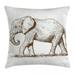 Elephant Throw Pillow Cushion Cover African Safari Animal Sketchy Style Mammal Modern Wilderness Artistic Illustration Decorative Square Accent Pillow Case 24 X 24 Inches Gold White by Ambesonne