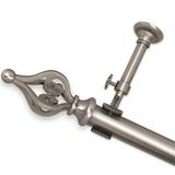 Pinnacle Optima Crown Pewter Adjustable Curtain Rods with Finials 30-54 Grey Finish Pewter Finish