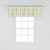 Ambesonne Fruit Window Valance Apple in Abstract with Stripes and Polka Dots Childish Themed Pattern Curtain Valance for Kitchen Bedroom Decor with Rod Pocket 54 X 18 Dark Coral Green Mustard