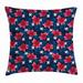 Navy and Blush Throw Pillow Cushion Cover Exotic Flora Pattern with Hibiscus and Plumeria Blossoms Hawaiian Decorative Square Accent Pillow Case 18 X 18 Inches Navy Blue Dark Coral by Ambesonne