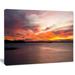 Design Art Yellow Sky Over Calm Sydney Coast Large Seashore Photographic Print on Wrapped Canvas