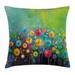 Watercolor Flower Home Decor Throw Pillow Cushion Cover Dandelions Featured Garden Made with Brushstrokes Toned Landscape Decorative Square Accent Pillow Case 24 X 24 Inches Multi by Ambesonne