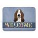 Carolines Treasures BB1429RUG Basset Hound Welcome Machine Washable Memory Foam Mat Blue 19 X 27 multicolor