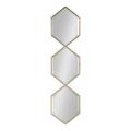 Kate and Laurel Roycen Modern Glam Narrow Geometric Shaped Metal Accent Wall Mirror 42 x 10 Gold