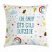 Oh Baby Throw Pillow Cushion Cover Oh Baby It s Cold Outside Ironic Joke Phrase with Colorful Summertime Theme Icons Decorative Square Accent Pillow Case 24 X 24 Inches Multicolor by Ambesonne