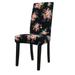 PiccoCasa Floral Print Chair Slipcover Stretch Dining Chair Protector Medium Black