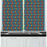 Aztec Curtains 2 Panels Set Tribal Motif Pattern with Indigenous Primitive Shapes Stripes and Triangles Print Window Drapes for Living Room Bedroom 55W X 39L Inches Multicolor by Ambesonne