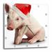 3dRose Christmas Pig - Wall Clock 10 by 10-inch