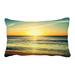 PHFZK Seascape Pillow Case Summer Ocean Beach with Sunset Sea Waves Pillowcase Throw Pillow Cushion Cover Two Sides Size 20x30 inches