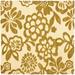 SAFAVIEH Soho Carmel Floral Wool Area Rug Beige/Green 6 x 6 Square