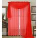 Qutain Linen Solid Viole Sheer Curtain Window Panel Drapes 55 x 95 inch - Red