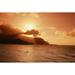 Hawaii Kauai Hanalei Bay Bali Hai Point Red Sunset Sunburst From Behind Clouds Poster Print (19 x 12)