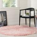 SAFAVIEH Faux Sheep Skin Vesna Solid Plush Area Rug Pink 4 x 4 Round