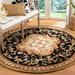 SAFAVIEH Classic Kirsteen Floral Bordered Wool Area Rug Black/Beige 8 x 8 Round