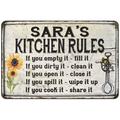 Sara s Kitchen Rules Chic Sign Vintage Decor 12x18 Metal Sign 112180032087