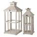 A&B Home Reed Candle Lanterns - Set of 2-Color:White Style:Classic Vintage