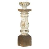 CC Home Furnishings 18.75 White and Gold Vintage Style Bellamy Candle Holder