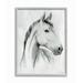 Stupell Industries Horse Portrait Grey Drawing Design Graphic Art Gray Framed Art Print Wall Art 16x20 by Grace Popp