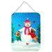 Carolines Treasures 7115DS1216 Snowman with Pug Winter Snowman Wall or Door Hanging Prints 12x16 multicolor