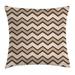 Tan Throw Pillow Cushion Cover Classic and Fashionable Chevron Zigzag Pattern Waves Geometric Retro Style Tiling Decorative Square Accent Pillow Case 20 X 20 Inches Brown and Tan by Ambesonne