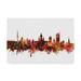 Trademark Fine Art Leipzig Germany Skyline Red Canvas Art by Michael Tompsett