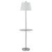 Cal Lighting Andros 17 Durable Metal Floor Lamp with Glass Tray in Silver