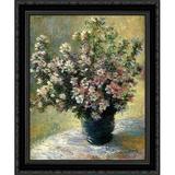 Vase of Flowers 20x24 Black Ornate Wood Framed Canvas Art by Monet Claude
