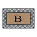 A1HC Club Border Black/Beige 18 in. x 30 in. Rubber and Coir Heavy Duty Easy to Clean Monogrammed Doormat