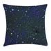 Night Throw Pillow Cushion Cover Star Filled Dark Sky Vivid Celestial Theme Cosmos Galactic Cluster Constellation Decorative Square Accent Pillow Case 20 X 20 Inches Dark Blue White by Ambesonne