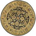 SAFAVIEH Classic Gloria Traditional Wool Area Rug Black/Gold 5 x 5 Round