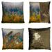 GCKG Forest Landscape Pillowcase Field of Trees during Fall Foliage Reversible Mermaid Sequin Pillow Case Home Decor Cushion Cover 18x18 inches