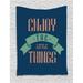 Enjoy the Little Things Tapestry Grungy Inspirational Slogan with Worn Out Letters Wall Hanging for Bedroom Living Room Dorm Decor 40W X 60L Inches Salmon Pale Green Night Blue by Ambesonne