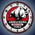 Armstrong Tire Wall Clock Lighted
