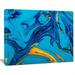 Design Art Soft Blue Abstract Acrylic Paint Mix Abstract Graphic Art on Wrapped Canvas