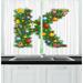 Letter K Curtains 2 Panels Set Colorful Festive Christmas Pine Tree Letter with Bauble Candy and Angel Figures Window Drapes for Living Room Bedroom 55W X 39L Inches Multicolor by Ambesonne