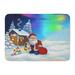 GODPOK Lantern Christmas with Santa Claus and Small House Gnome Lights Rug Doormat Bath Mat 23.6x15.7 inch