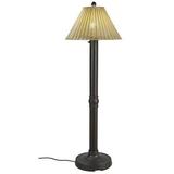 Patio Living Concepts Tahiti II 60 Outdoor Floor Lamp with Bronze Tube Body & Walnut Tight Weave Wicker Shade