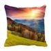 PHFZK Nature Forest Pillow Case the Mountain Autumn Landscape with Colorful Sunrise Pillowcase Throw Pillow Cushion Cover Two Sides Size 18x18 inches