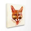 The Stupell Home Decor Collection Orange and Tan Painterly City Fox With Aviators Stretched Canvas Wall Art 17 x 17