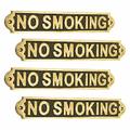 Renovators Supply 4 Solid Brass Plaques Sign NO SMOKING Polished Brass Plate