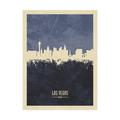 Trademark Fine Art Las Vegas Nevada Skyline Navy Canvas Art by Michael Tompsett