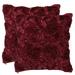 Unique Bargains 2-Pack 3D Flower Decorative Throw Pillow Covers 16 x 16 Burgundy