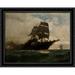 Surging through the seas 34x28 Large Black Ornate Wood Framed Canvas Art by Konstantinos Volanakis