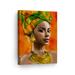 Smile Art Design African Woman Portrait Oil Painting Canvas Print Art Wall Decor Artwork African Wall Art for Living Room Bedroom Home Decor Ready to Hang Made in USA 28x19