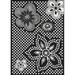 Milliken Black & White Area Rug Eyelet Mod Black Flowers Polka Dots 7 8 x 10 9 Rectangle