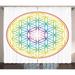 Colorful Curtains 2 Panels Set Flower of Life Pattern Radiant Colors Cosmic Dimension Space Forms Artful Print Window Drapes for Living Room Bedroom 108W X 63L Inches Multicolor by Ambesonne