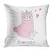 CMFUN Happy Cute Pink Fluffy Unicorn Llama Alpaca Cartoon Character Funny Smiling Animal Lama Pillow Case 20x20 Inches Pillowcase