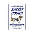 BASSET HOUND Aluminum Sign dog pet parking Aluminum Signs vet pet puppy kennel | Indoor/Outdoor | 18 Tall