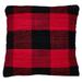 Fennco Styles GÃƒÂªnes Collection Buffalo Plaid Chindi 100% Cotton Throw Pillow Cover & Insert 18 x 18 Inch - Red