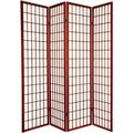 Legacy Decor Japanese Oriental 4 Panel Room Divider 71 Tall Cherry